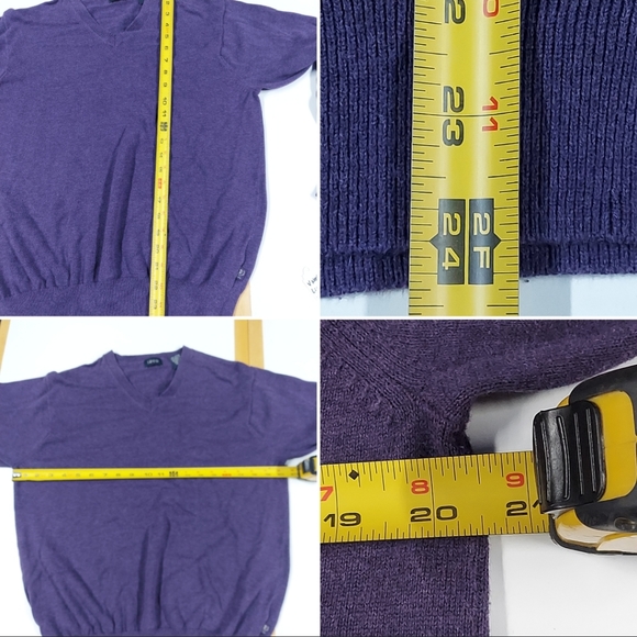 IZOD Purple Pullover VNeck Lightweight Sweater - Picture 10 of 11